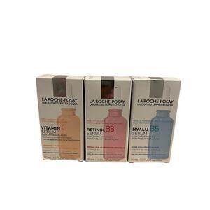 New Lot 3 La Roche Posay B3 Retinol Hyalu B5 Vitamin C Serums 1.0 oz 12/25 01/26